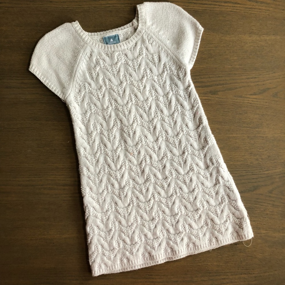 Cable knit cream sweater dress by Baby Gap